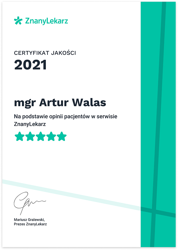 Certyfikat jakości 2021